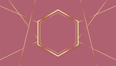 premium altıgen altın çizgiler çerçeve tasarımı