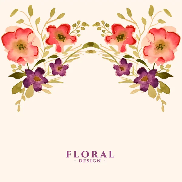 Aquarela Flor Floral Decoração Modelo Cartão Design —  Vetores de Stock