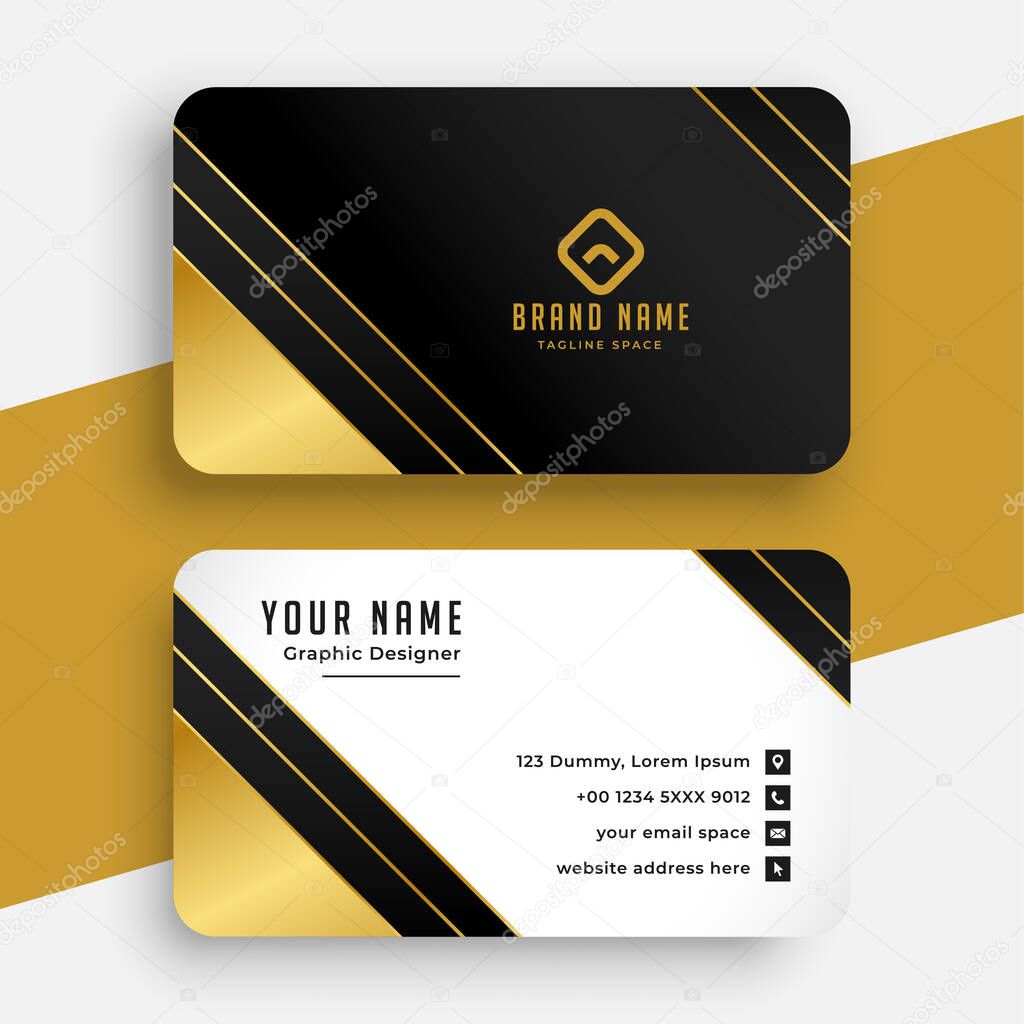 stylish golden premium business card design template