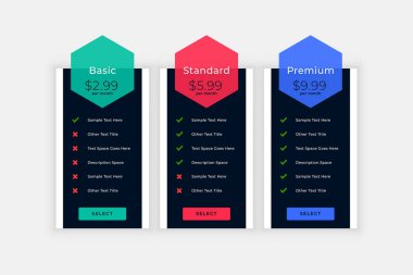 Planlı ayrıntılı tasarımı olan ağ fiyatlandırma tablosu