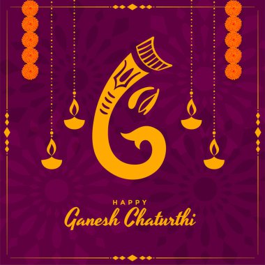 Hint Lordu Ganesh utsav festival kartı tasarımı