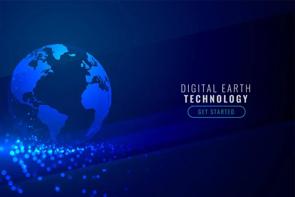 Terra Digital Com Projeto Fundo Partícula Tecnologia —  Vetores de Stock