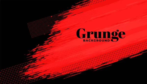 Rouge Noir Grunge Abstrait Coup Pinceau Fond — Image vectorielle