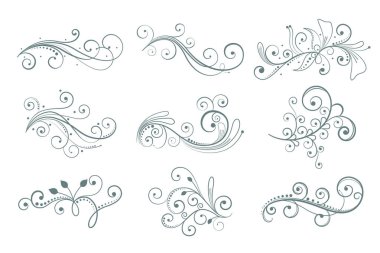 Dekoratif çiçek elementleri farklı stile ayarlandı