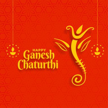Ganesh Chaturthi tebrik kartı tasarımı diliyor