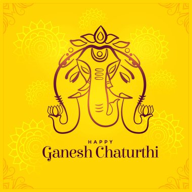 Mutlu Ganesh Chaturthi yaratıcı festival kartı tasarımı geçmişi