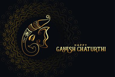 Siyah ve altın renkli mutlu ganesh chaturthi festivali geçmişi