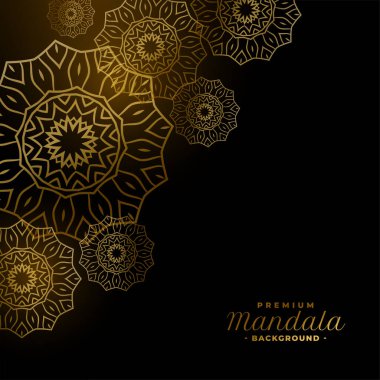 golden mandala shapes royal dark background design clipart