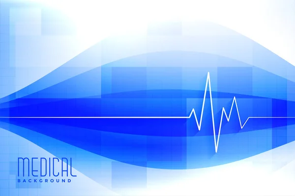 Fundo Médico Saúde Azul Com Linha Batimentos Cardíacos — Vetor de Stock