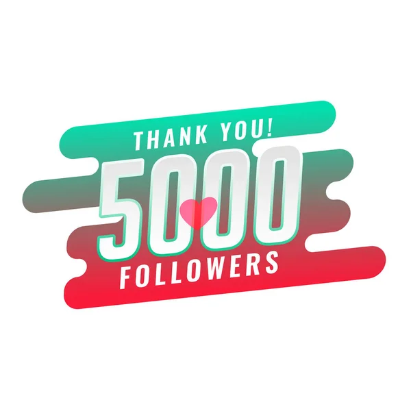 Σας Ευχαριστώ 5000 Κοινωνικό Σχεδιασμό Προτύπων Οπαδών Μέσων Μαζικής Ενημέρωσης — Διανυσματικό Αρχείο