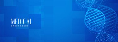 Sağlık hizmetleri bilimi için mavi tıbbi DNA pankartı