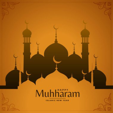 Geleneksel tarz mutlu muharram festivali dilek kartı