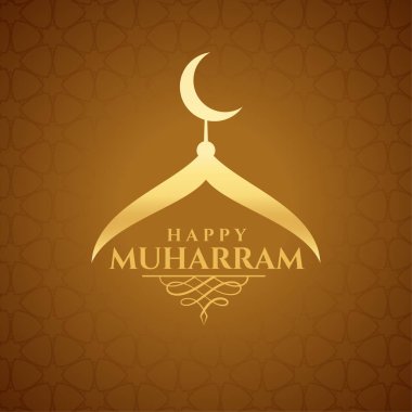 Mutlu Muharram İslami Dilekleri Kart Yaratıcı Tasarımı