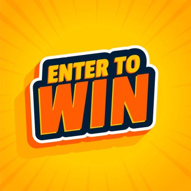 Enter to win yellow sticker background design vector stock vector