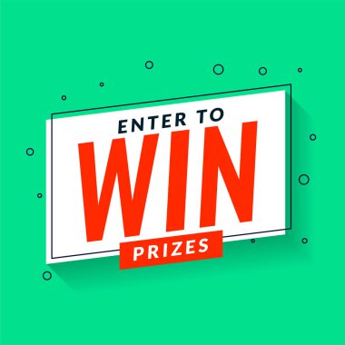 Enter to win prizes template in memphis style design vector stock vector