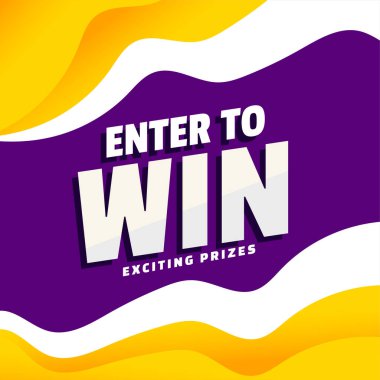 Enter to win exciting prizes modern banner template design vector stock vector