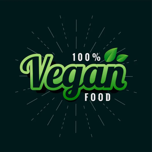 Vegan Σχεδιασμός Ετικέτας Πράσινου Φαγητού — Διανυσματικό Αρχείο