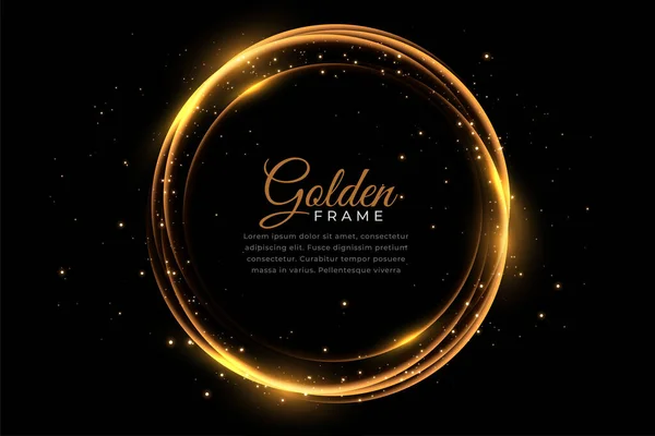 Abstract Golden Shiny Frame Sparkles Design — Stock Vector