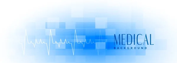 Medien Und Gesundheitswesen Breit Blaues Banner Design — Stockvektor