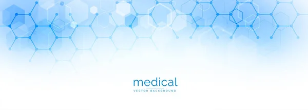 Design Banner Ciência Médica Saúde Hexagonal —  Vetores de Stock