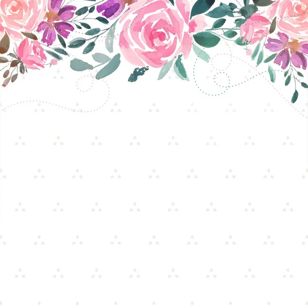 Акварельна Квітка Троянди Декоративний Фон Текстовим Простором — стоковий вектор