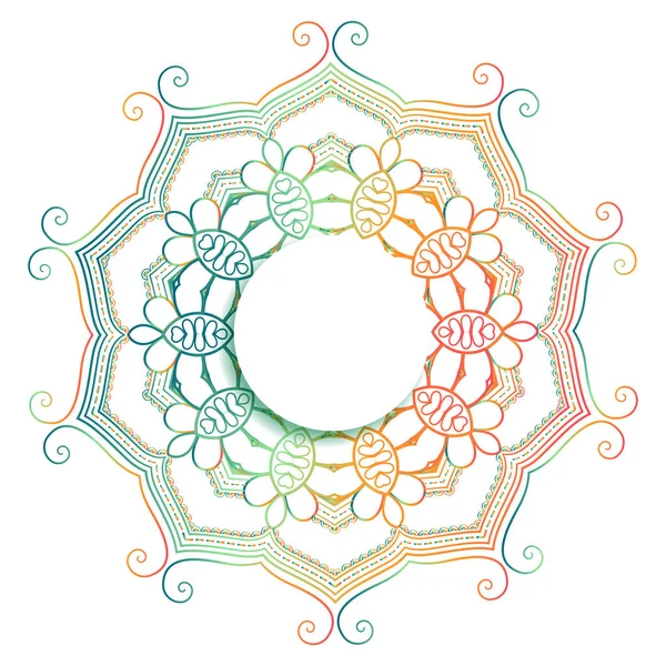 Dekoratif Mandala Renkli Çizgi Arkaplan Tasarımı — Stok Vektör