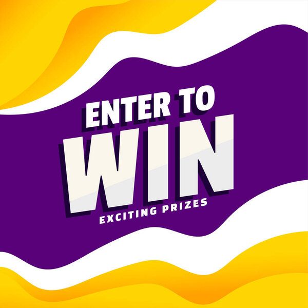 войти, чтобы выиграть захватывающие призы современный дизайн баннера шаблон