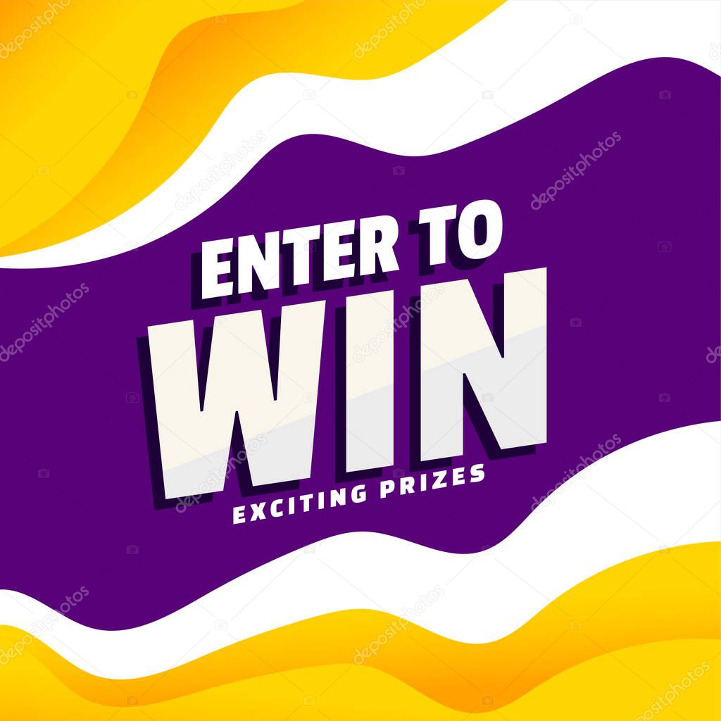 enter to win exciting prizes modern banner template design
