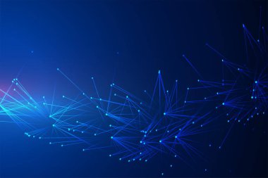 Çizgileri birbirine bağlayan kaos ile soyut teknoloji arkaplanı