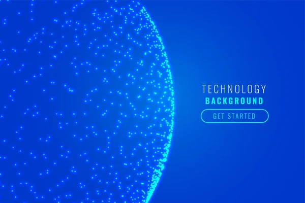 Lumière Sphère Technologie Particule Bleu Fond Conception — Image vectorielle