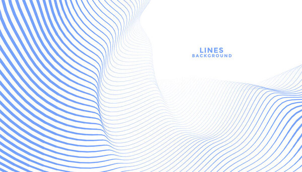 стильный синий волнистый линии абстрактный дизайн фона