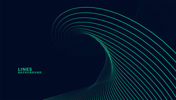 темный фон с бирюзовыми волнистыми линиями дизайна