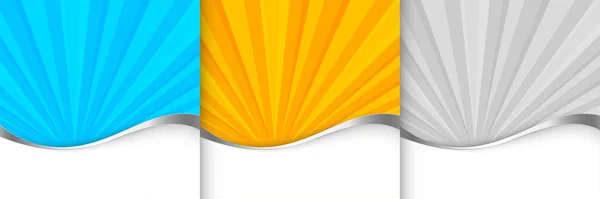 Sunburst Hintergrundschablone Orange Blau Und Grau — Stockvektor