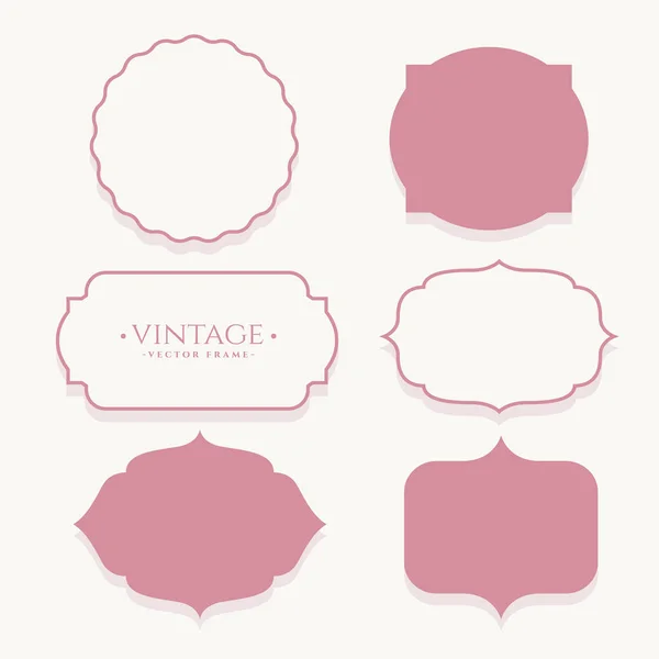 Casamento Vintage Quadro Vazio Etiquetas Conjunto — Vetor de Stock