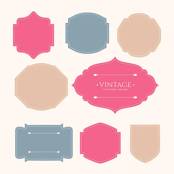 Vintage Frame Labels Set Eight — Stock Vector