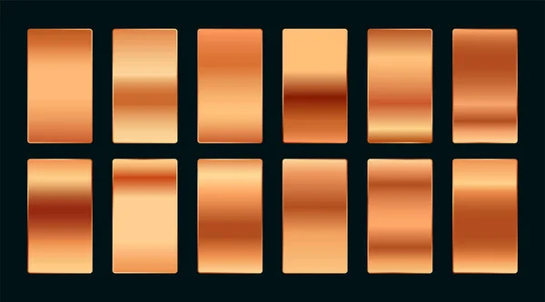 Palette Swatches Gradient Cuivre Rose Premium — Image vectorielle
