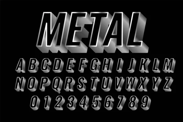 Steel Silver Shiny Text Style Effect — Stock Vector