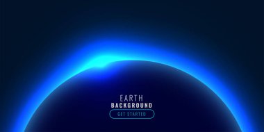 Mavi parıldayan ışığı olan teknoloji tarzı gezegen. 