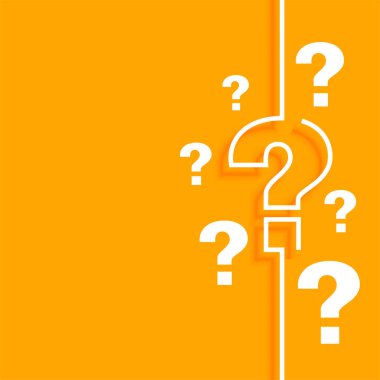 orange question mark background with text space clipart