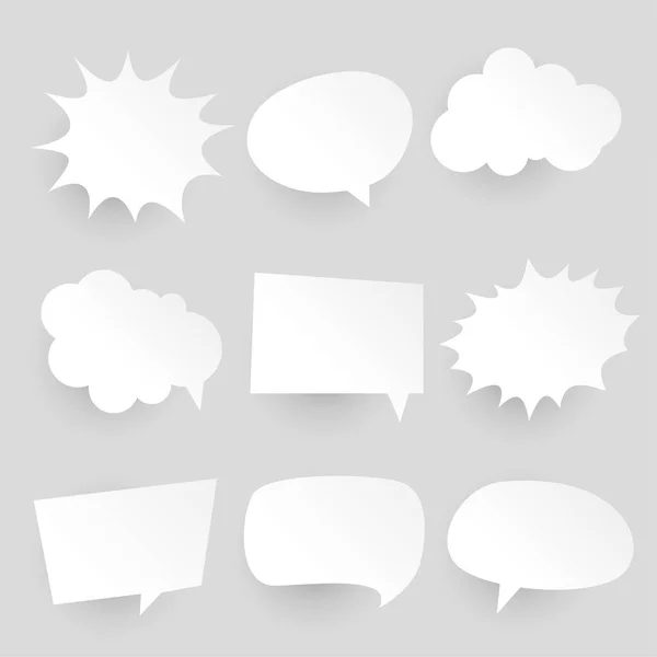 Style Papercut Bulles Chat Comique Expressions — Image vectorielle