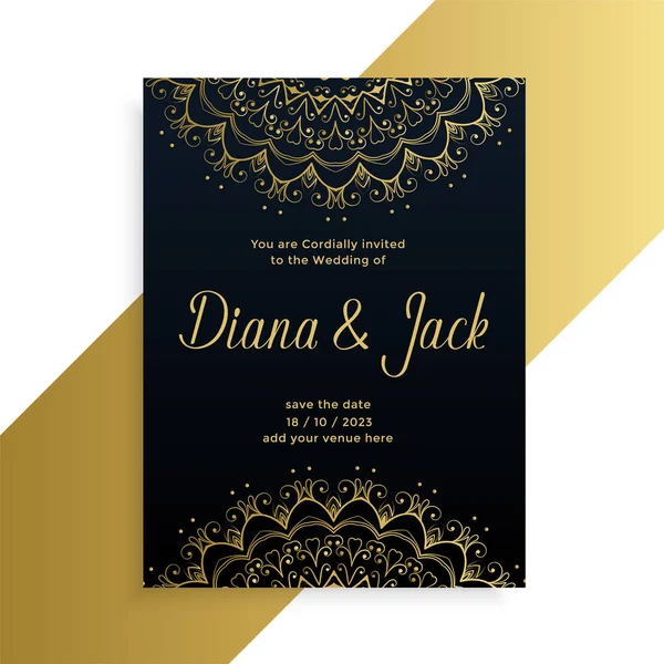 Estilo Mandala Design Estilo Indiano Cartão Casamento Decorativo —  Vetores de Stock