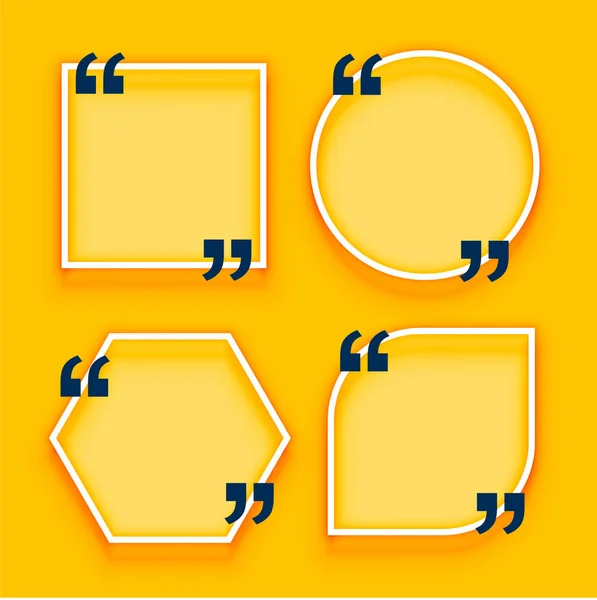 Γεωμετρικά Πλαίσια Εισαγωγικών Κίτρινο Φόντο — Διανυσματικό Αρχείο