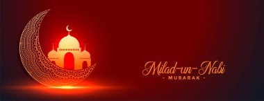 İslami milad un nabi parlak festival bayrağı tasarımı