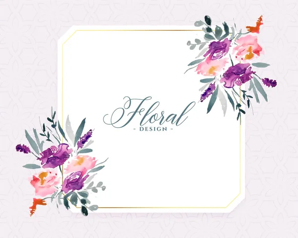 Flores Aquarela Elegante Design Fundo Decorativo — Vetor de Stock