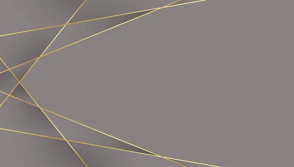 Grauer Hintergrund Mit Geometrischen Low Poly Goldenen Linien — Stockvektor