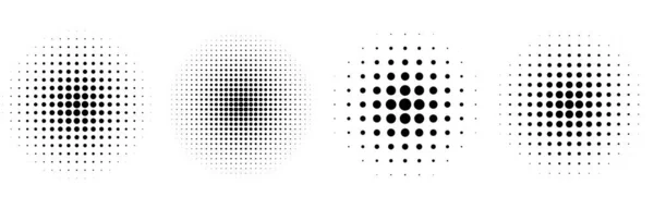 四个半色调圆形经典背景集 — 图库矢量图片