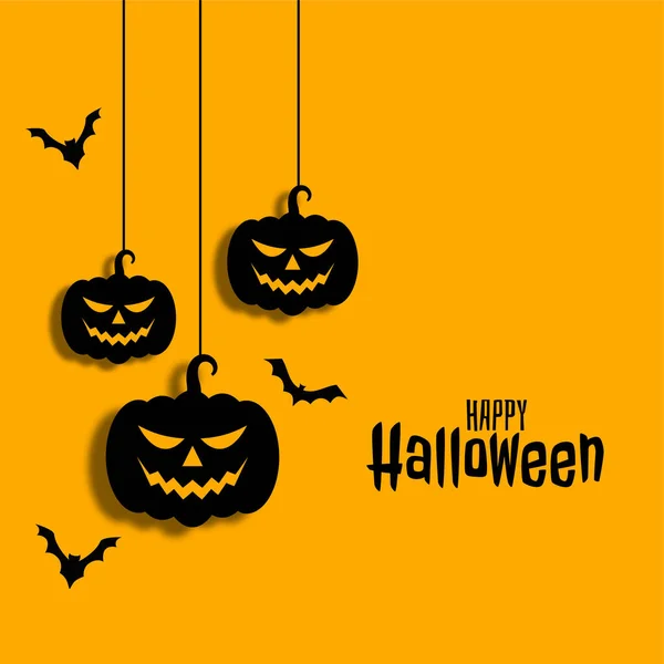 Lapos Halloween Tök Denevér Háttér — Stock Vector