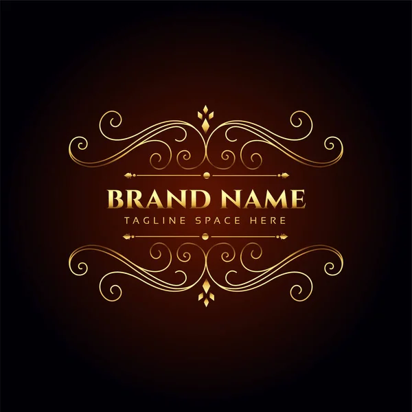 Luxus Markenname Golden Florales Logo Konzept Design — Stockvektor