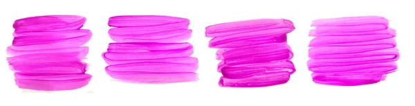 抽象的なピンクの手塗りの水彩ブラシストロークセット — ストックベクタ