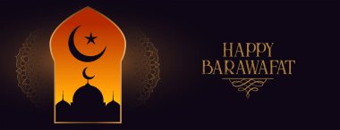 Mutlu barawafat müslüman festivali afişi tasarımı